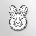 bunny iron-on patch image